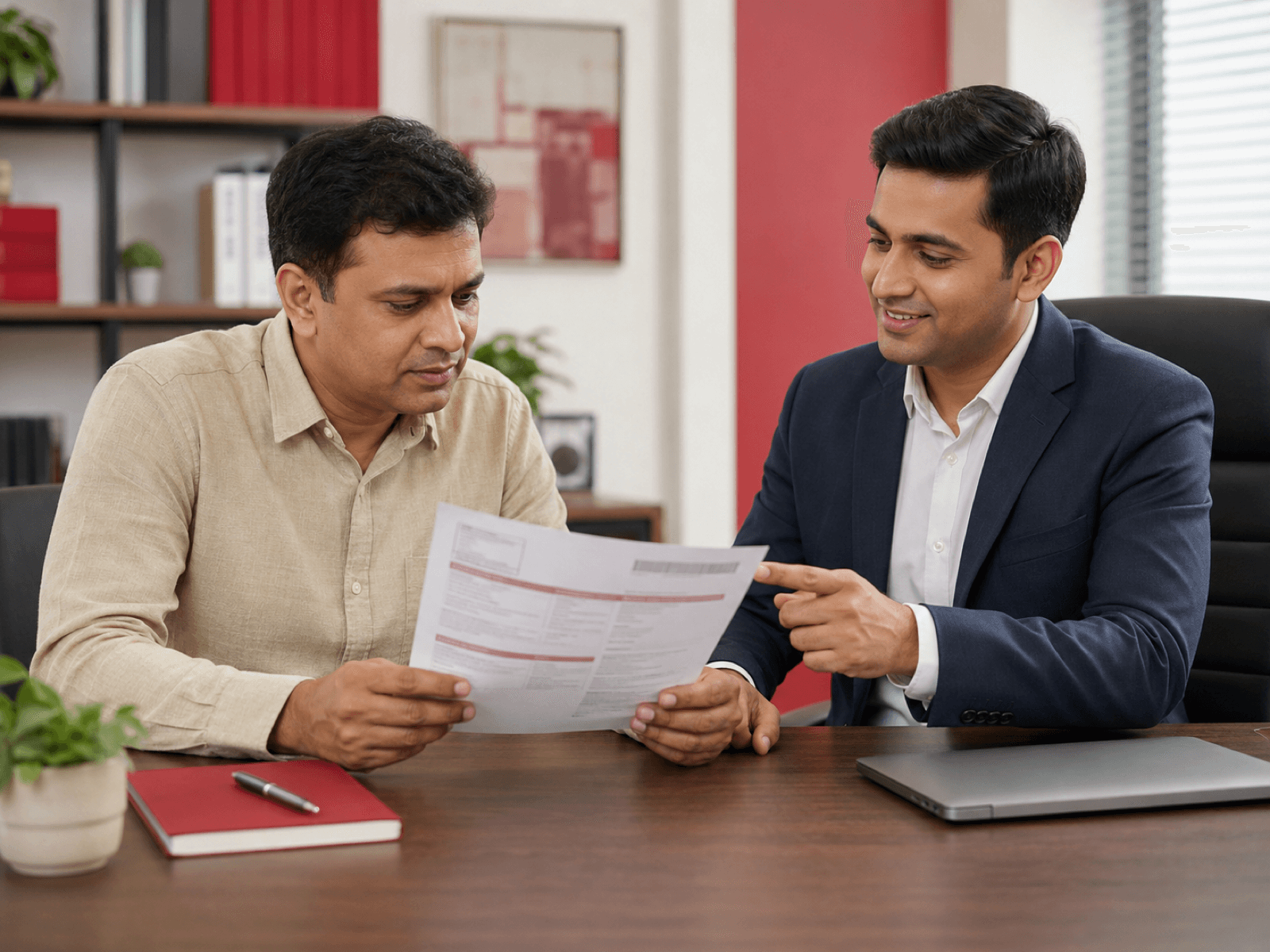 Insurance claim papers being reviewed